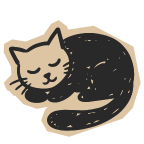 Sticker of a cat asleep